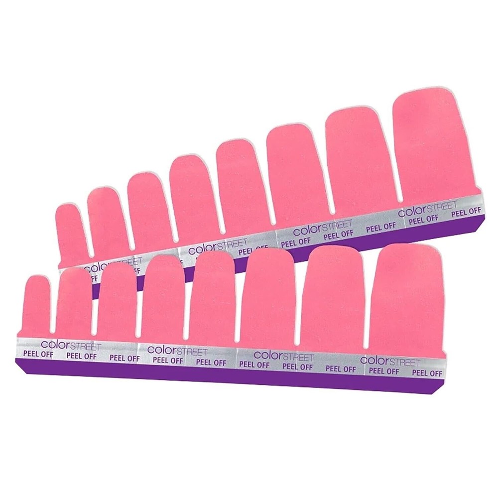 Color Street Nail Polish Strips STRAWBERRY SUNRISE PEDICURE *RETIRED*